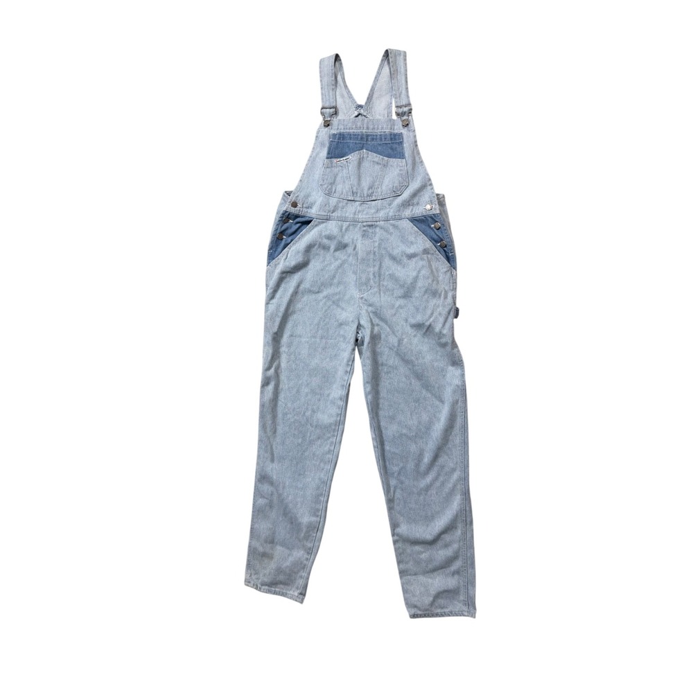 Vintage London London Denim Overalls Large Striped Carpenter Dungarees 90s